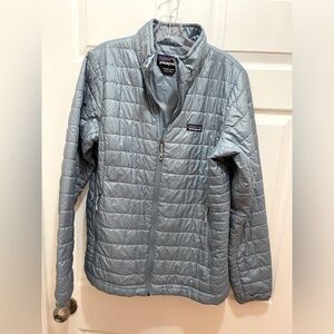 Patagonia Women’s Light Icy Blue Nano Puff Jacket - Size Large